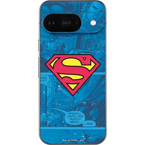 DC Comics Superman Logo Background Pattern Google Pixel 9 Skin